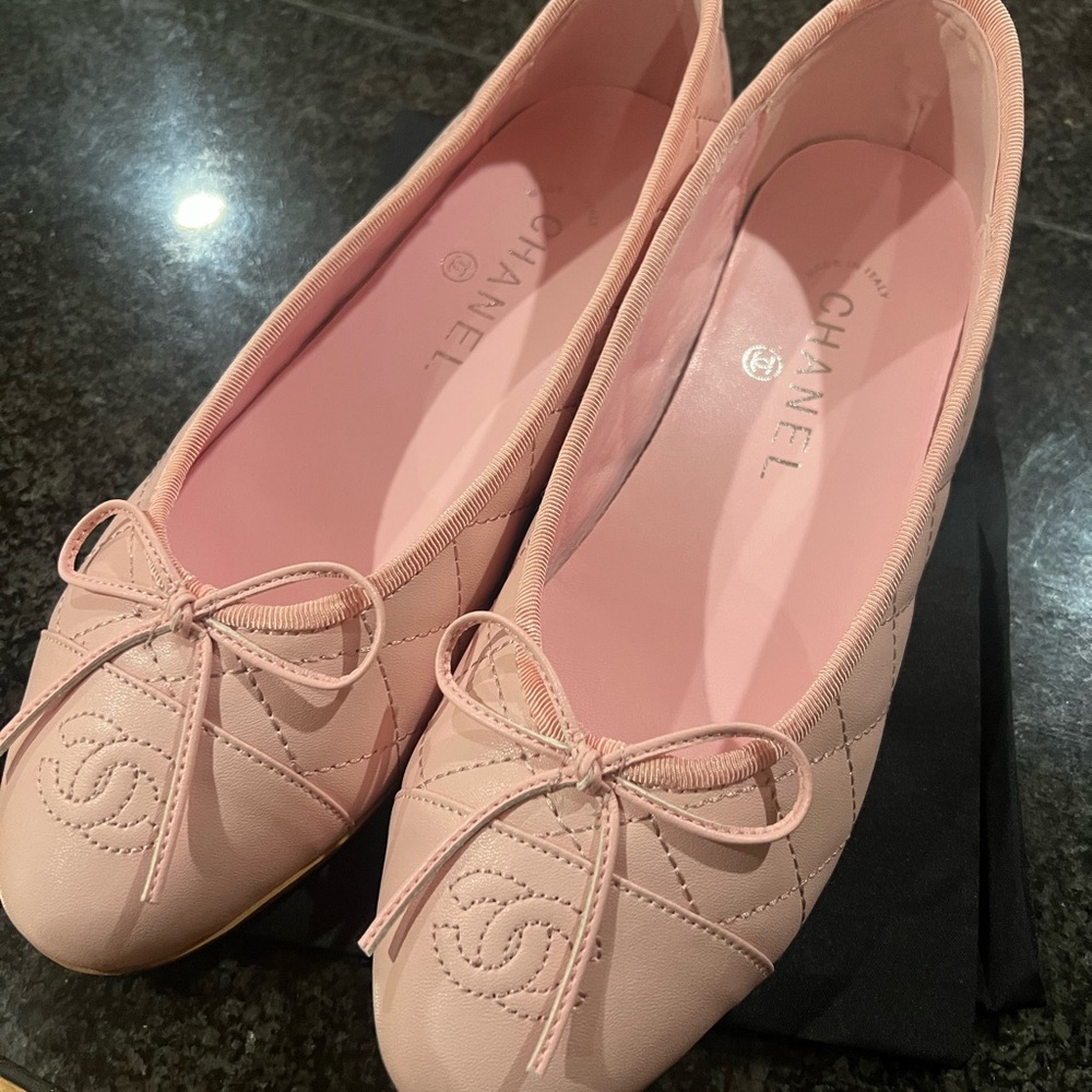 Pink Quilted Flats with Bow